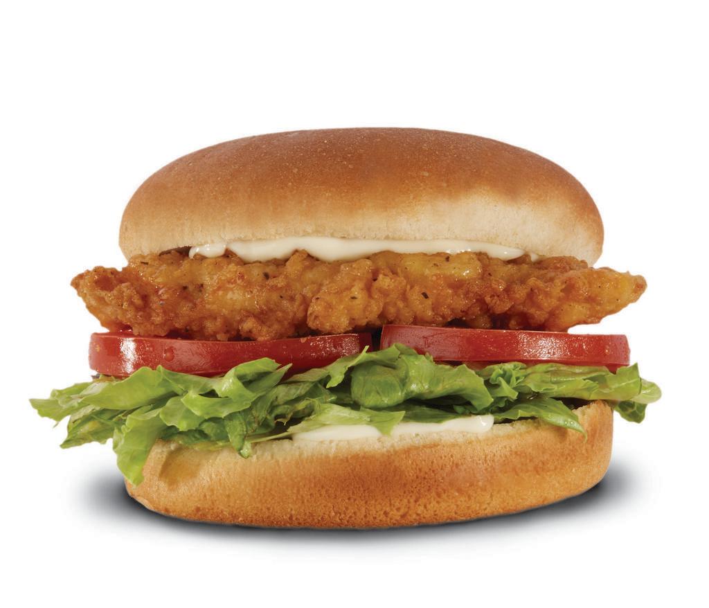 Spicy Chicken Sandwich · 4 oz. deep fried spicy chicken breast stacked with mayo, lettuce, and tomato.