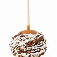 Pecan Bear™ Apple · Caramel-covered Granny Smith apple rolled in pecans, drizzled with milk chocolate and white ...