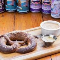 Pretzel · Large soft Bavarian pretzel made with spent beer grains.  Served with SFBCo beer cheese and ...