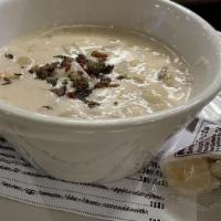 Clam Chowder · New England style topped with bacon gremolata
