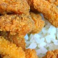 Crispy Popcorn Chicken Bowl · Popcorn chicken with steam rice