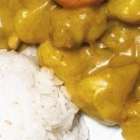 Curry Chicken Bowl · Curry chicken with steam rcie