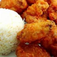 Fried Chicken Wing Bowl · 3. pc wings with steam rice