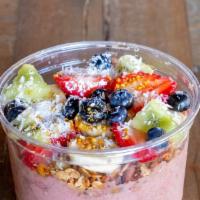 Mavericks · Organic acai with bananas, strawberries, papaya, and organic apple juice or almond milk blen...