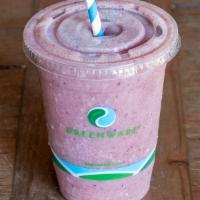Ross's Cove Smoothie · Strawberry, organic acai, banana, blueberries blended with organic almond milk, and honey.