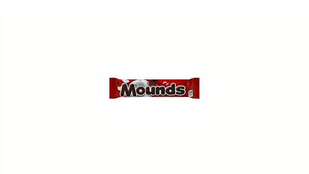 Mounds Candy Bar - Dark Chocolate & Coconut · 40 calories per pack. Per Pack: 240 calories; 13 g total fat (20% DV); 10 g sat fat (50% DV); 55 mg sodium (2% DV); 20 g sugars. Gluten-free as always. Questions or comments? www.askhershey.com or 800-468-1714. Visit us at www.hershey.com.

Warnings: Allergy Information: Manufactured on the same equipment that processes almonds. Manufactured in a facility that also processes peanuts.