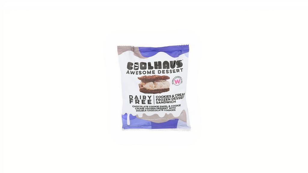 Coolhaus- Dairy Free Cookies and Cream Ice Cream Sandwich, 5.8 Oz · Chocolate Cookie Swirl Cookie Crumb Frozen Dessert With Double Chocolate Cookies