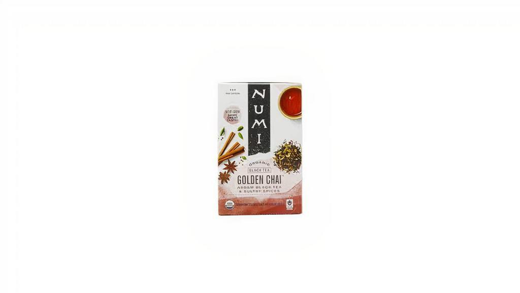 Numi - Grocery - Tea Bag Golden Chai · We blend organic hearty Assam black tea with organic cinnamon, cardamom and ginger for a rich and spicy tea.
