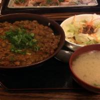 Dry Curry Don · pork and vegetable dry curry over rice