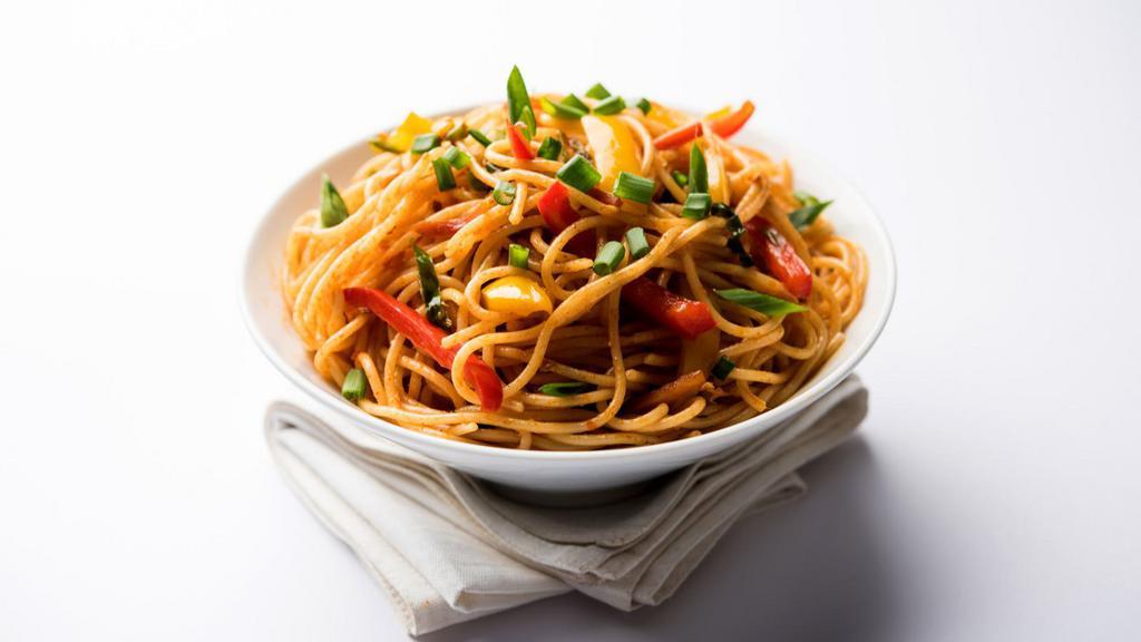 Chow Mein · Hot white noodles with your choice of vegetables or chicken and spices.