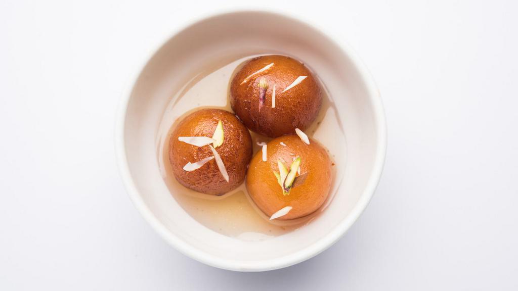Gulab Jamun · Sweet ball of deep-fried paneer boiled in a sugar syrup.