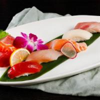 14. Sushi Sashimi · Nine pieces sushi and nine pieces sashimi.