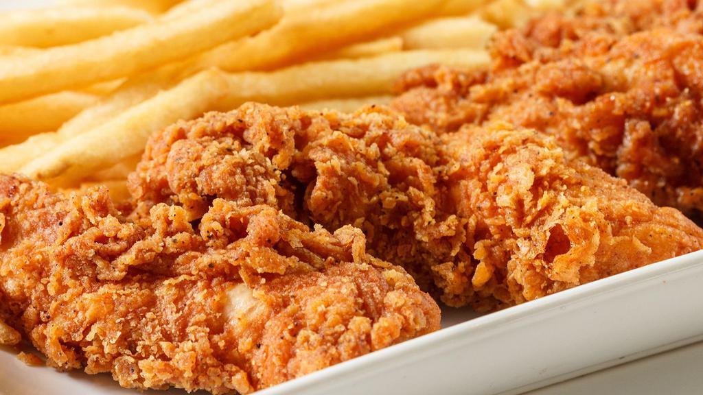 Chicken Tender Meal · Comes with one side, one dipping sauce, one pickled radish and one drink.