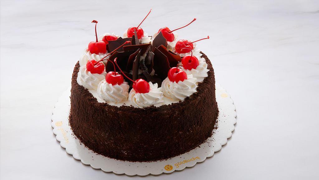 Black Forest · Layers of Chocolate Chiffon Cake filled with whipped cream and dark sweet cherries.