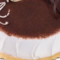 Tiramisu · Mocha chiffon cake with coffee whipped cream and mascarpone cheese amaretto, topped with coc...