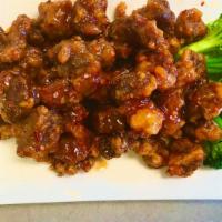 113. Dragon Beef (Fried)糖醋牛 · Hot & spicy.