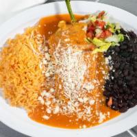 Freshly Made Chile Relleno · Stuffed with jack cheese and topped with ranchero sauce and queso fresco.