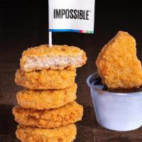 Impossible 6 Piece Nuggets · Crispy fried Impossible chicken nuggets; served with choice of dipping sauce. plant-based/ve...