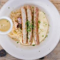 Bratwurst · Grilled Pork Sausage | Sauerkraut & Mashed Potatoes