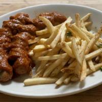 Currywurst · 2 Pork & Veal Sausages Deep Fried with Curried Ketchup and a Side of Fries