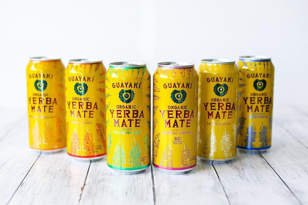 Yerba Mate · 15.5 fl oz. Choose from: Bluephoria, Enlighten Mint, Lemon Elation, Orange Exuberance, Revel Berry, and, Tropical Uprising.