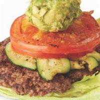 Plant-Based Paleo Burger (Keto) · IMPOSSIBLE™ Burger, Grilled Zucchini, Grilled Tomato, Avocado, Daikon Sprouts (no bun)