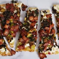 Bacon Brussels Sprouts · Our classic flatbread topped with brussels sprouts, bacon, mozzarella, and drizzled with bal...