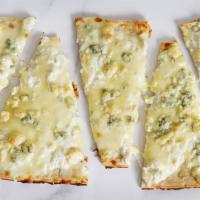 Four Cheese · Our classic flatbread loaded up with mozzarella, ricotta, gorgonzola and parmesan cheese.