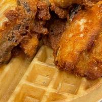 Crispy Chicken and Waffle · 3 piece fried chicken (wing,leg,breast). traditional belgian waffle