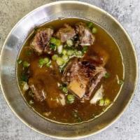 Beef Short Rib Soup (갈비탕) · Beef Short Ribs with green onion, glass noodle in clear broth.