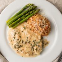 Picatta w/ Chicken · Sauteed in white wine sauce, capers and lemon butter sauce.