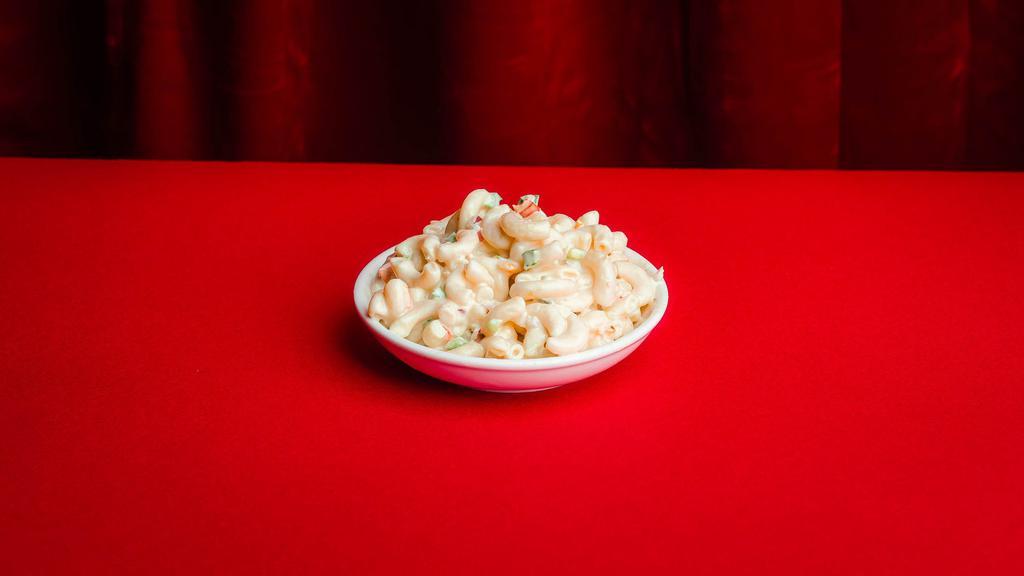 Macaroni Salad · Elbow Noodles, Red & Green Bell Peppers, Red Onions, Scallion, Celery, Egg, and Mayo.