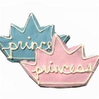 Dog Treat- Prince Crown · A doggy treat shaped like a blue crown with the word 