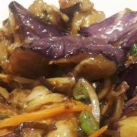 81. 鱼香茄子 / Eggplant with Hot Garlic Sauce · Mild.