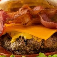Bacon Cheese Burger · 1/3 LB Burger with Loads of Bacon and Cheese and your choice of toppings
Lettuce
Tomatoes 
O...