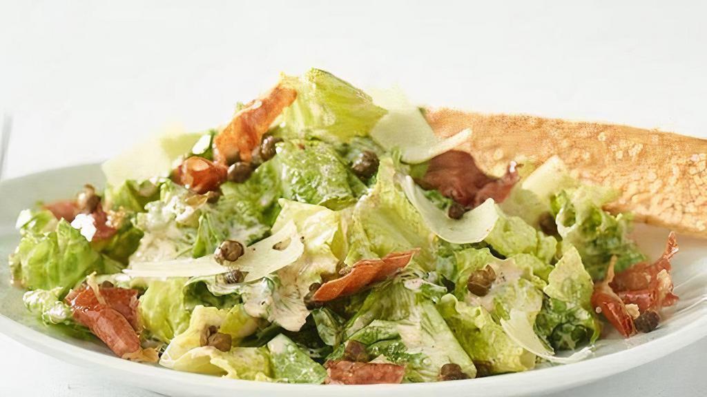 Caesar Salad · Romaine, parmesan, dried capers, crispy prosciutto.