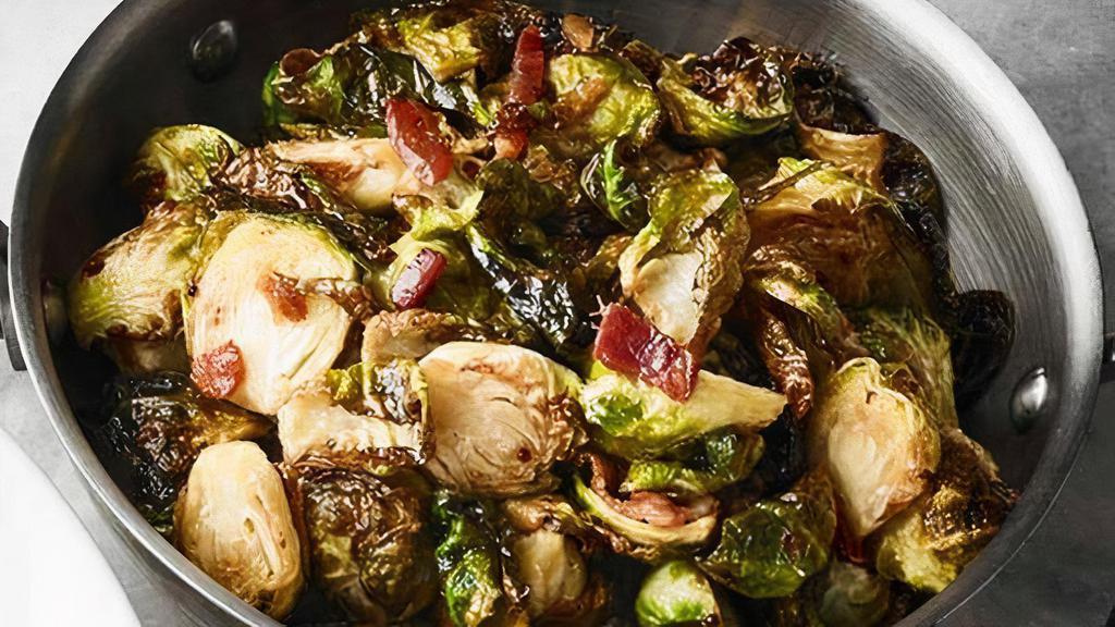 Crispy Brussels Sprouts & Bacon · Flash-fried, bacon vinaigrette, diced bacon