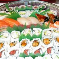 Mix Tray (48pcs) (No substitution allowed) · [Nigiri sushi] ; Tuna (2ps), Yellow tail (2ps), Salmon (2ps), Albacore (2ps), Unagi (2ps), c...