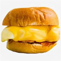 Cheesy Breakfast Sandwich · Cheddar, swiss mozzarella cheese, egg your choice of meat and aioli.