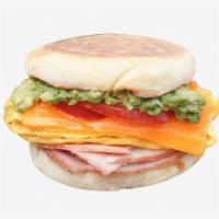 Ham, Egg, Cheese & Avocado Breakfast Sandwich · Ham, egg, cheese, avocado and aioli.