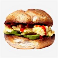 Cheesy Avocado Breakfast Sandwich · Cheddar and Swiss cheese, egg, avocado, your choice of meat and aioli.