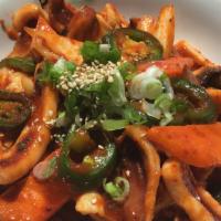 4. Spicy Squid · Korean style stir-fried squid and assorted vegetable
in spicy sauce