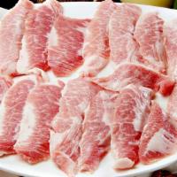 Premium Pork Jowl | 항정살 · Comes with steamed rice and different side dishes.