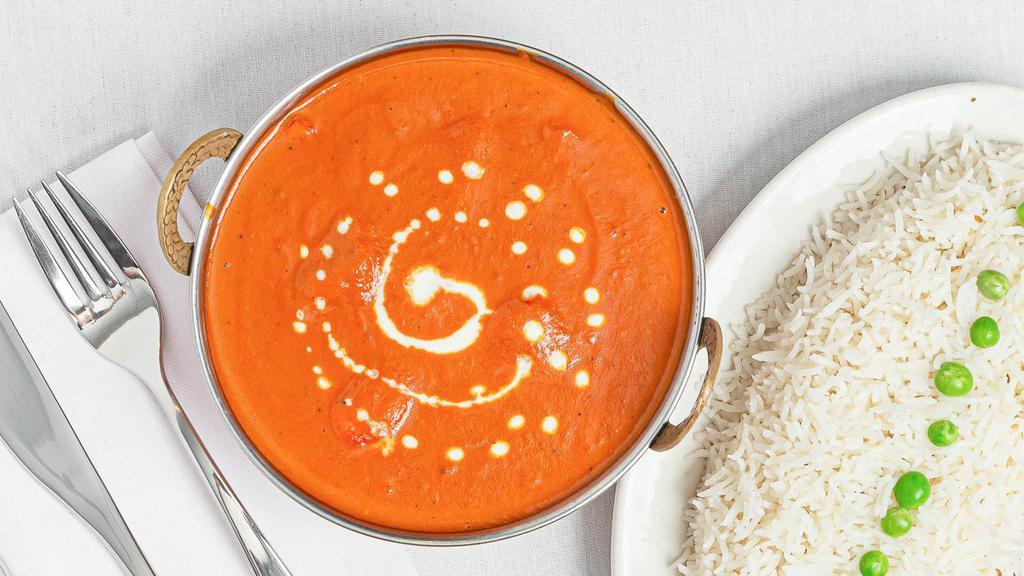 Chicken Tikka Masala · Chicken in creamy sauce cooked with Indian spices.