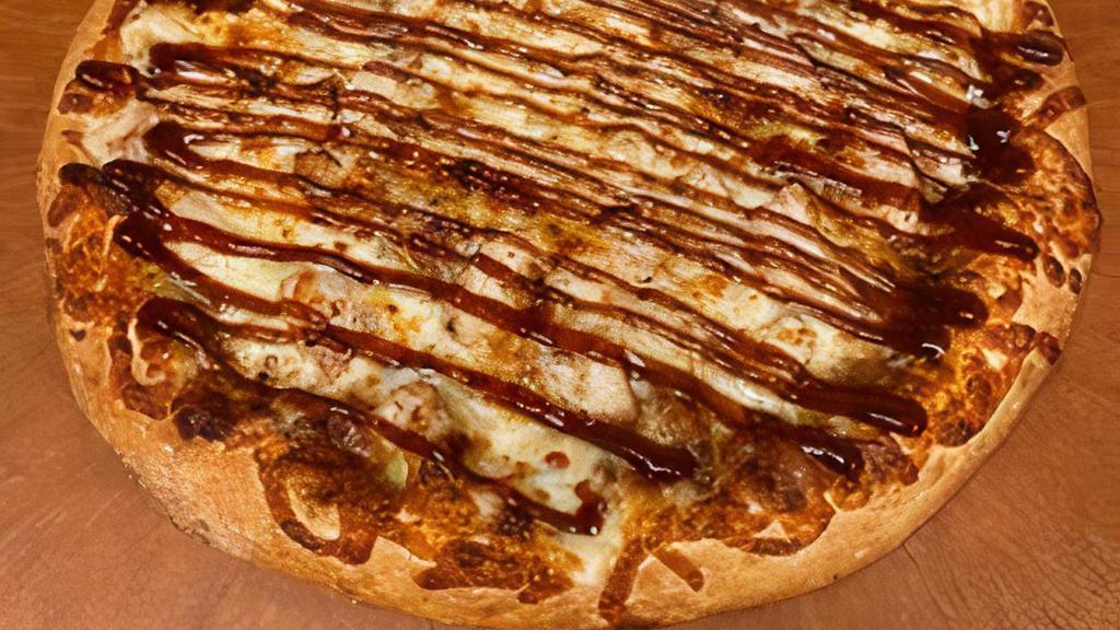 Grilled Or Bbq Chicken Pizza · All-natural grilled chicken with our pizza sauce or with our pizza factory® bbq sauce.