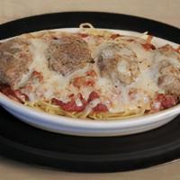 Spaghetti & Meatballs · Layers of noodles stuffed with our original meat sauce, hand-rolled meatballs, and Italian s...