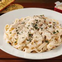 Fettuccine Alfredo With Chicken · Fettuccine pasta served with hot, creamy Alfredo sauce topped with 100% Mozzarella cheese an...