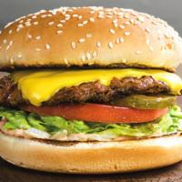 Beef Burger Combo · Combo: French Fries and Can Soda.
Homemade 1/3 pound patty, lettuce, pickle, onion, tomato, ...