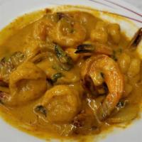 Curry Prawns · prawns in curry coconut sauce