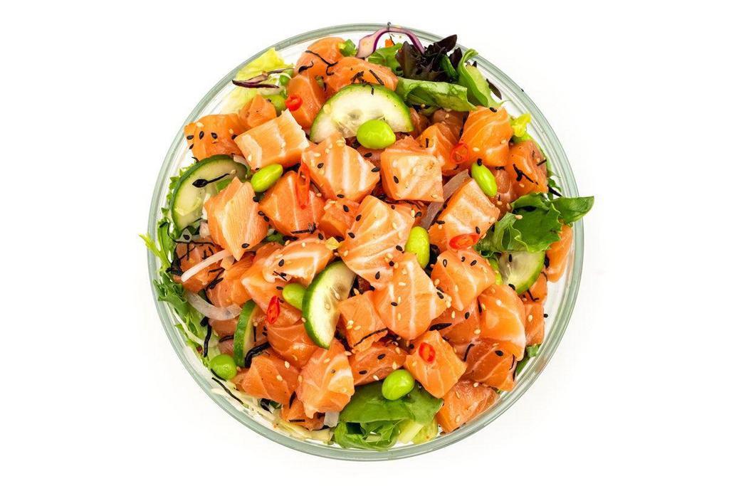 Poke Salad - Large (3 Proteins) · Three proteins with your choice of mix ins, toppings, and flavor with fresh romaine and spring mix